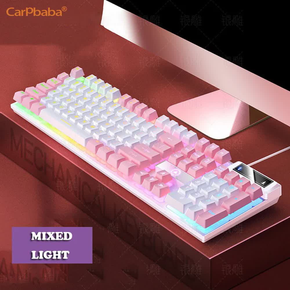 Pc Gaming Pink - Carpbaba K500 104 Tuşlu USB Kablolu